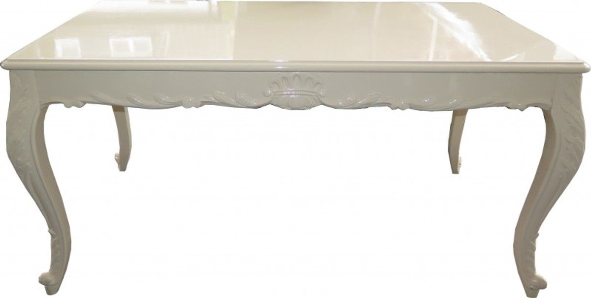 Casa Padrino Barock Esszimmer Tisch Creme Hochglanz Baroque Dining Table High Gloss Barocco Barok Meubel Furniture Interior Luxury Luxus Cream Casa Padrino Barock Esszimmer Tisch Creme Hochglanz Baroque Dining Table High Gloss Barocco Barok Meubel Furniture Interior Luxury Luxus Cream