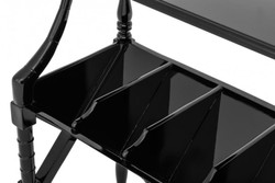 Casa Padrino Luxury Newspaper and Magazine Trolley Solid Wood Black High Gloss Piano Finish 90 x 37 x H. 86 cm Casa Padrino Luxury Newspaper and Magazine Trolley Solid Wood Black High Gloss Piano Finish 90 x 37 x H. 86 cm