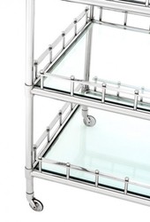 Casa Padrino Luxury Bar Trolley Serving Cart in Nickel-Plated Stainless Steel and Polished Glass - Chrome - 102 x 71.5 x H. 90.5 cm Casa Padrino Luxury Bar Trolley Serving Cart in Nickel-Plated Stainless Steel and Polished Glass - Chrome - 102 x 71.5 x H. 90.5 cm