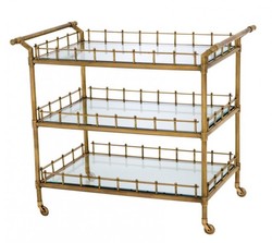Trolley Luxus Servierwagen Messing Casa Padrino Glas Metall Vintage Trolley Luxus Servierwagen Messing Casa Padrino Glas Metall Vintage