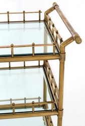 Trolley Luxus Servierwagen Messing Casa Padrino Glas Metall Vintage Trolley Luxus Servierwagen Messing Casa Padrino Glas Metall Vintage