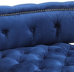 Casa Padrino Panca doppia barocca di lusso Blu reale / Nero laccato pianoforte - 130 x 70 x 66 cm