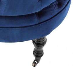Casa Padrino Panca doppia barocca di lusso Blu reale / Nero laccato pianoforte - 130 x 70 x 66 cm