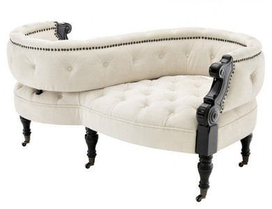 Casa Padrino Lusso Panca Barocca Doppia Crema / Nero Laccato 130 x 70 x H. 66 cm - Luxury Collection Casa Padrino Lusso Panca Barocca Doppia Crema / Nero Laccato 130 x 70 x H. 66 cm - Luxury Collection