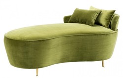 Casa Padrino Divano di Lusso Belle Epoche / Recamiere Verde - Art Nouveau Art Déco - 162 x 79 x 66 cm