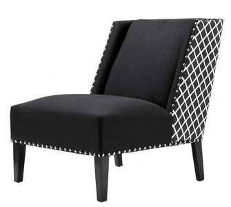Casa Padrino Luxury Art Deco Armchair in Black / White - Jugendstil Belle Epoche - 87 x 76 x 95 cm Casa Padrino Luxury Art Deco Armchair in Black / White - Jugendstil Belle Epoche - 87 x 76 x 95 cm