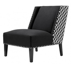 Casa Padrino Luxury Art Deco Armchair in Black / White - Jugendstil Belle Epoche - 87 x 76 x 95 cm Casa Padrino Luxury Art Deco Armchair in Black / White - Jugendstil Belle Epoche - 87 x 76 x 95 cm