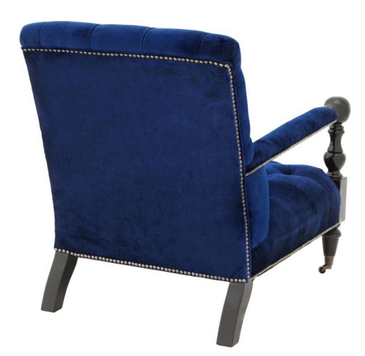 Casa Padrino Luxus Barock Sessel Royalblau / Schwarz Klavierlack - Lounge Sessel - Luxury Collection - Art Deco - Belle Epoche Casa Padrino Luxus Barock Sessel Royalblau / Schwarz Klavierlack - Lounge Sessel - Luxury Collection - Art Deco - Belle Epoche