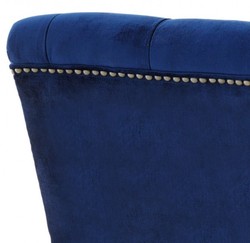 Casa Padrino Luxus Barock Sessel Royalblau / Schwarz Klavierlack - Art Deco Lounge Sessel - 96 x 72 x 82 cm