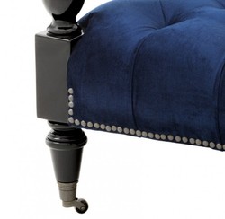 Casa Padrino Luxus Barock Sessel Royalblau / Schwarz Klavierlack - Art Deco Lounge Sessel - 96 x 72 x 82 cm