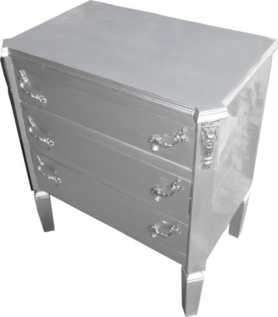 Casa Padrino Baroque chest silver B60 H 69 cm - Handmade Art Deco Furniture Casa Padrino Baroque chest silver B60 H 69 cm - Handmade Art Deco Furniture