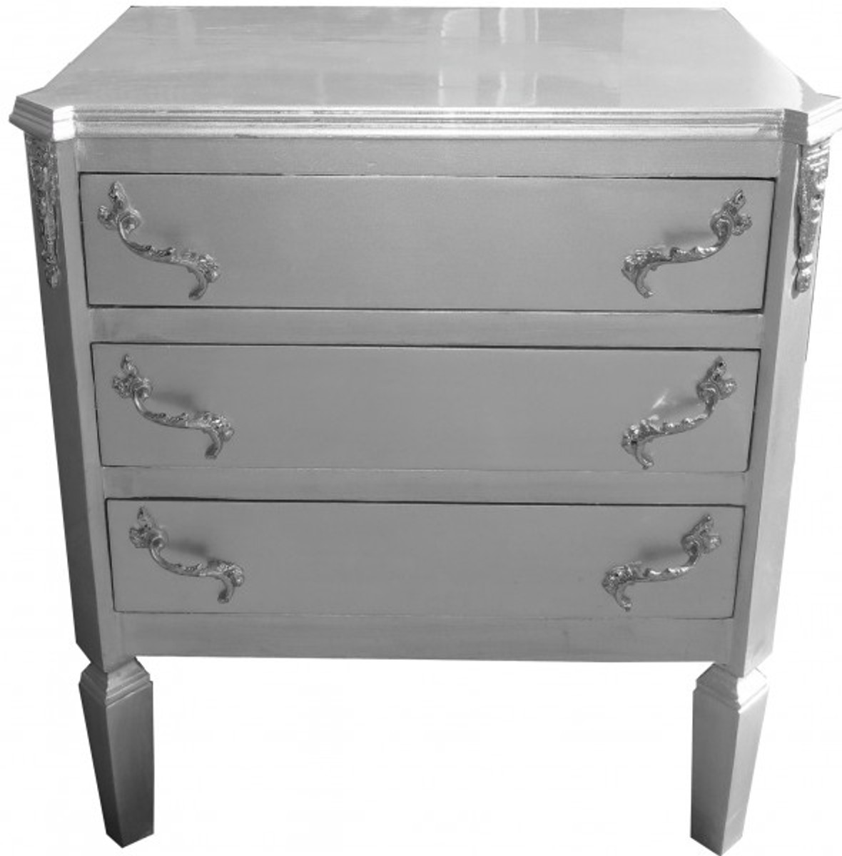 Casa Padrino Baroque chest silver B60 H 69 cm - Handmade Art Deco Furniture Casa Padrino Baroque chest silver B60 H 69 cm - Handmade Art Deco Furniture