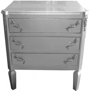 Casa Padrino Barock Kommode Silber 60 x 39 x 69 cm - Handgefertigte Art Deco Möbel Casa Padrino Barock Kommode Silber 60 x 39 x 69 cm - Handgefertigte Art Deco Möbel