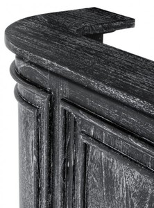 Casa Padrino Vintage Look Theken Schrank 190 cm - Ladentheke aus Massivholz in Schwarz Washed Antik Stil