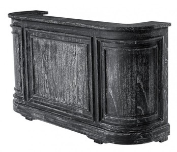 Casa Padrino Comptoir Vintage 190 cm - Meuble de caisse en bois massif Noir Washed style antique Casa Padrino Comptoir Vintage 190 cm - Meuble de caisse en bois massif Noir Washed style antique