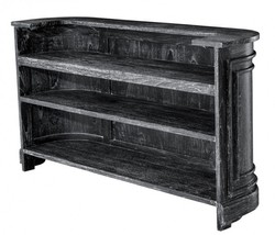 Casa Padrino Mostrador Vintage 190 cm - Mueble de recepción en madera maciza Negro Washed estilo antiguo Casa Padrino Mostrador Vintage 190 cm - Mueble de recepción en madera maciza Negro Washed estilo antiguo