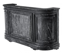 Casa Padrino Mostrador Vintage 190 cm - Mueble de recepción en madera maciza Negro Washed estilo antiguo Casa Padrino Mostrador Vintage 190 cm - Mueble de recepción en madera maciza Negro Washed estilo antiguo