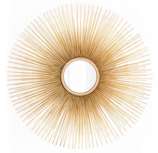 Casa Padrino Specchio da Parete di Lusso Sole Oro 80 cm - Specchio Convesso di Design in Ottone Casa Padrino Specchio da Parete di Lusso Sole Oro 80 cm - Specchio Convesso di Design in Ottone