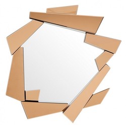 Casa Padrino Miroir Mural de Luxe Ambre Art Deco 102 x 123 cm Casa Padrino Miroir Mural de Luxe Ambre Art Deco 102 x 123 cm