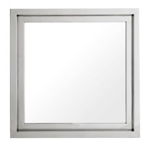 Casa Padrino Miroir Mural de Luxe Acier Inoxydable Nickelé 100 x 100 cm - Luxury Hotel Collection