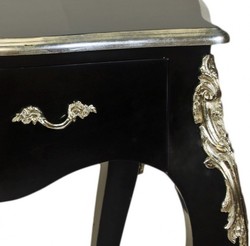 Casa Padrino Luxury Baroque Secretary Desk Black / Silver 150 cm - Writing Desk Solid Wood with Metal Fittings Casa Padrino Luxury Baroque Secretary Desk Black / Silver 150 cm - Writing Desk Solid Wood with Metal Fittings