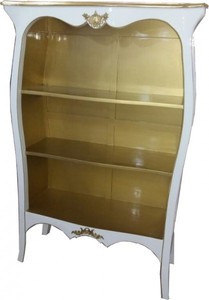 Casa Padrino Bibliothèque Baroque Blanc Brillant / Or L 110 x H 169 cm Étagère Meuble Casa Padrino Bibliothèque Baroque Blanc Brillant / Or L 110 x H 169 cm Étagère Meuble