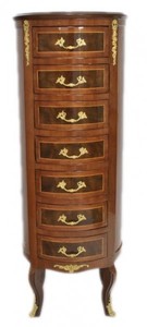 Casa Padrino Cassettiera Barocca Mogano Oro con 7 Cassetti Tonda 120 x 45 x 45 cm Casa Padrino Cassettiera Barocca Mogano Oro con 7 Cassetti Tonda 120 x 45 x 45 cm