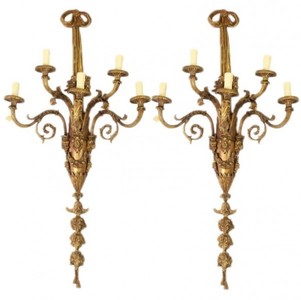 Casa Padrino Set de Apliques Barrocos Bronce Oxidado Estilo Antiguo - 2 Lámparas - 100 x 50 x 25 cm Casa Padrino Set de Apliques Barrocos Bronce Oxidado Estilo Antiguo - 2 Lámparas - 100 x 50 x 25 cm