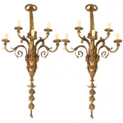 Casa Padrino Baroque Wall Sconces Set Bronze Oxidized Antique Style - 2 Wall Lamps - 100 x 50 x 25 cm Casa Padrino Baroque Wall Sconces Set Bronze Oxidized Antique Style - 2 Wall Lamps - 100 x 50 x 25 cm