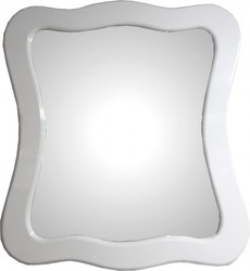 Casa Padrino Baroque Wall Mirror White High Gloss 95 x 89 cm - Handcrafted Luxury Mirror Casa Padrino Baroque Wall Mirror White High Gloss 95 x 89 cm - Handcrafted Luxury Mirror