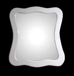Casa Padrino Baroque Wall Mirror White High Gloss 95 x 89 cm - Handcrafted Luxury Mirror Casa Padrino Baroque Wall Mirror White High Gloss 95 x 89 cm - Handcrafted Luxury Mirror