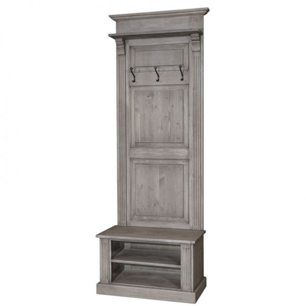Casa Padrino Jugendstil Wand Garderobe mit Ablagefächer - Landhaus Stil Garderobenschrank