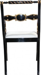Casa Padrino lusso poltrona barocca Nero / Oro / Crema - sedia della scrivania di lusso Casa Padrino lusso poltrona barocca Nero / Oro / Crema - sedia della scrivania di lusso