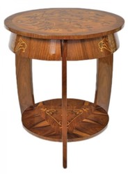 Casa Padrino Tavolino Art Déco Mogano Intarsi H65 x 75cm - Stile Luigi XVI - Mobili Casa Padrino Tavolino Art Déco Mogano Intarsi H65 x 75cm - Stile Luigi XVI - Mobili