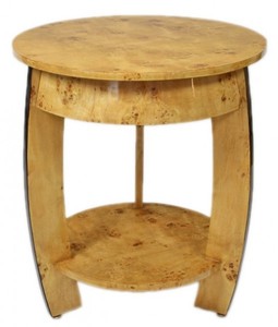 Casa Padrino Mesa Auxiliar Art Déco Arce Ojo de Perdiz Oro - H 65 x A 75 x P 75 cm - Mesa estilo Luis XVI