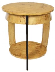 Casa Padrino Art Deco Beistelltisch Vogelaugen Ahorn Gold - H 65 x B 75 x T 75 cm - Ludwig XVI Antik Stil Tisch