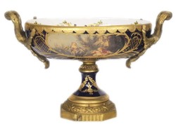 Casa Padrino Coupe Baroque en Porcelaine Cobalt / Or, Largeur 40 cm, Hauteur 37 cm, Grand Decor, Décoration d'Hôtel Casa Padrino Coupe Baroque en Porcelaine Cobalt / Or, Largeur 40 cm, Hauteur 37 cm, Grand Decor, Décoration d'Hôtel
