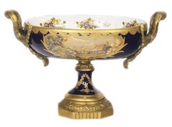 Casa Padrino Coupe Baroque en Porcelaine Cobalt / Or, Largeur 40 cm, Hauteur 37 cm, Grand Decor, Décoration d'Hôtel Casa Padrino Coupe Baroque en Porcelaine Cobalt / Or, Largeur 40 cm, Hauteur 37 cm, Grand Decor, Décoration d'Hôtel
