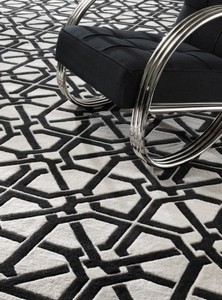 Casa Padrino luxury carpet black / white - Different Sizes - Velvety soft hand tufted living room carpet made of 100% New Zealand wool - High quality Casa Padrino luxury carpet black / white - Different Sizes - Velvety soft hand tufted living room carpet made of 100% New Zealand wool - High quality