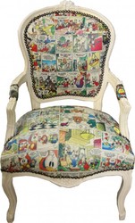 Casa Padrino Baroque Salon Chair Caricatures / Antique Cream - furniture antique style Casa Padrino Baroque Salon Chair Caricatures / Antique Cream - furniture antique style