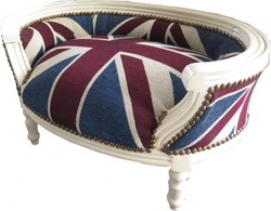 Casa Padrino Baroque Dog & Cat Sofa Union Jack / Cream - Luxury Pet Bed - 71.5 x 53 x 41 cm