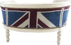 Casa Padrino Baroque Dog & Cat Sofa Union Jack / Cream - Luxury Pet Bed - 71.5 x 53 x 41 cm
