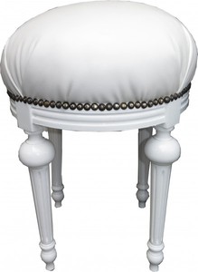 Casa Padrino Hocker Rundhocker Weiß White Barock Baroque Stool Ottoman ANtique ANtik Furniture Möbel Einrichtung Interior Sitzmöbel Casa Padrino Hocker Rundhocker Weiß White Barock Baroque Stool Ottoman ANtique ANtik Furniture Möbel Einrichtung Interior Sitzmöbel
