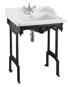 Casa Padrino Lavabo de pedestal estilo Art Nouveau Blanco / Negro - Lavabo estilo Barroco Antiguo - 650 x 575 x 890 mm Casa Padrino Lavabo de pedestal estilo Art Nouveau Blanco / Negro - Lavabo estilo Barroco Antiguo - 650 x 575 x 890 mm