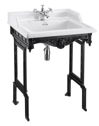 Casa Padrino Art Nouveau Pedestal Washbasin White / Black - Baroque Wash Basin Antique Style - 650 x 575 x 890 mm Casa Padrino Art Nouveau Pedestal Washbasin White / Black - Baroque Wash Basin Antique Style - 650 x 575 x 890 mm