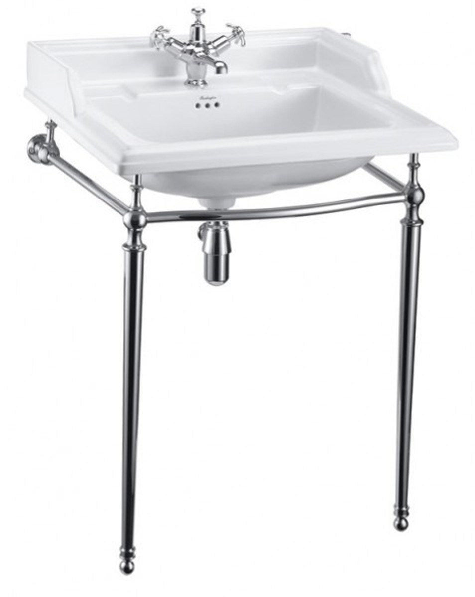 Casa Padrino Art Deco Stand Vanity White / Chrome - Art Nouveau sink baroque antique style Casa Padrino Art Deco Stand Vanity White / Chrome - Art Nouveau sink baroque antique style