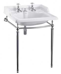 Casa Padrino Lavabo sur pied Art Déco Design Jugendstil Blanc / Chrome - 890 x 650 x 575 mm Casa Padrino Lavabo sur pied Art Déco Design Jugendstil Blanc / Chrome - 890 x 650 x 575 mm