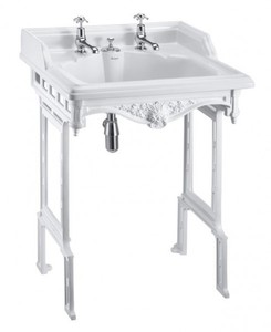 Casa Padrino Vasque sur pied Art Nouveau Blanc / Blanc avec 2 trous de robinetterie - Lavabo Baroque Style Antique - 890 x 650 x 575 mm Casa Padrino Vasque sur pied Art Nouveau Blanc / Blanc avec 2 trous de robinetterie - Lavabo Baroque Style Antique - 890 x 650 x 575 mm