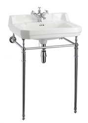 Casa Padrino Lavabo sur pied Art Nouveau Blanc / Chrome Mod2 - Vasque Art Déco de luxe en porcelaine et laiton, 960 x 560 x 470 mm Casa Padrino Lavabo sur pied Art Nouveau Blanc / Chrome Mod2 - Vasque Art Déco de luxe en porcelaine et laiton, 960 x 560 x 470 mm