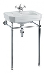 Casa Padrino Lavabo sur pied Art Nouveau Blanc / Chrome Mod3 - Vasque Art Déco Porcelaine et Laiton 900 x 560 x 467 mm Casa Padrino Lavabo sur pied Art Nouveau Blanc / Chrome Mod3 - Vasque Art Déco Porcelaine et Laiton 900 x 560 x 467 mm